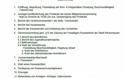 Einladung zur Jahreshauptversammlung